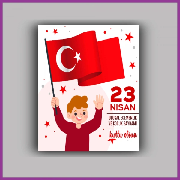 23 Nisan Çocuk Bayramı Temalı Bileklik Kartı - ÇB47