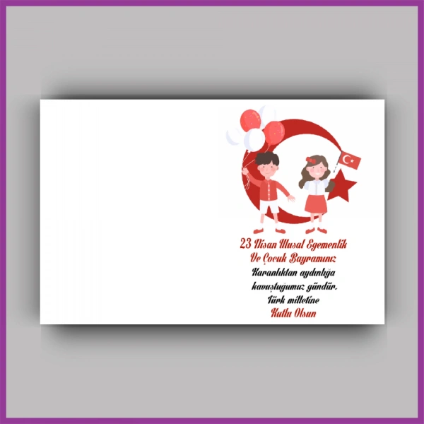 23 Nisan Çocuk Bayramı Temalı Yıldız Anahtarlık Kartı - ÇB37