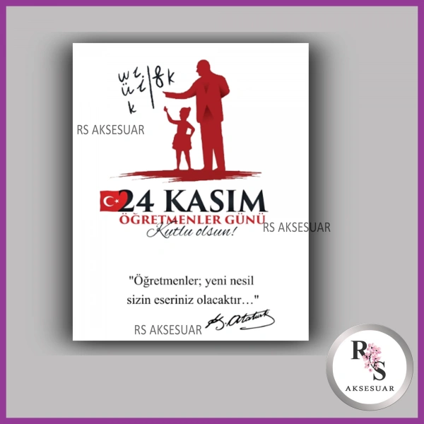 24 Kasım Öğretmenler Günü Hediyelik Bileklik İsim Kartı - ÖG05