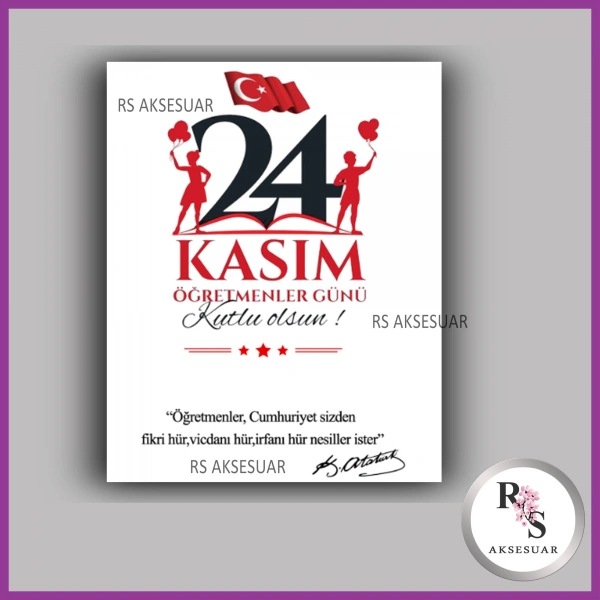 24 Kasım Öğretmenler Günü Hediyelik Bileklik İsim Kartı - ÖG06