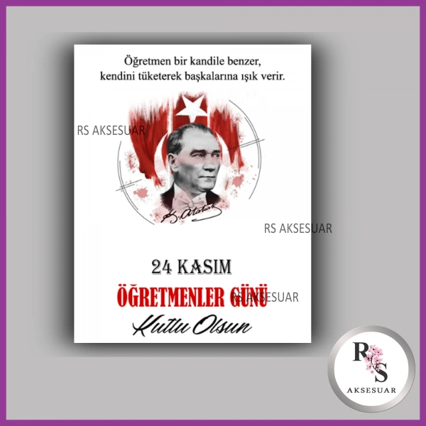 24 Kasım Öğretmenler Günü Hediyelik Bileklik İsim Kartı - ÖG04