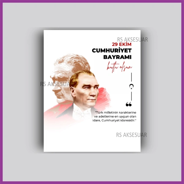 29 Ekim Cumhuriyet Bayramı Hediyelik İsim Kartı