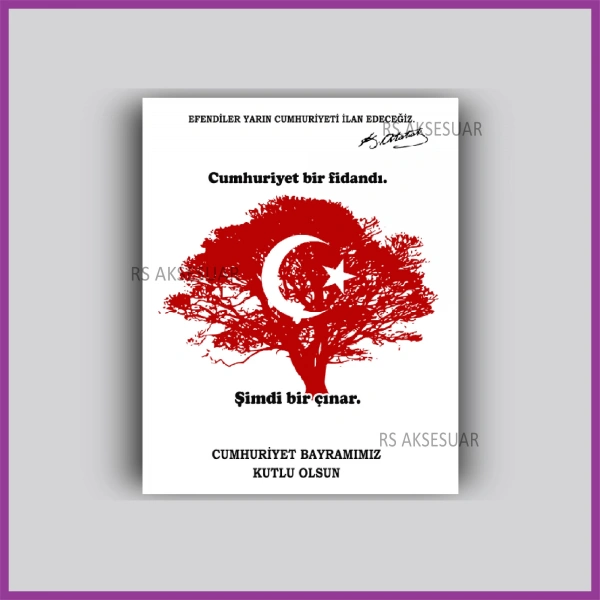 29 Ekim Cumhuriyet Bayramı Hediyelik İsim Kartı