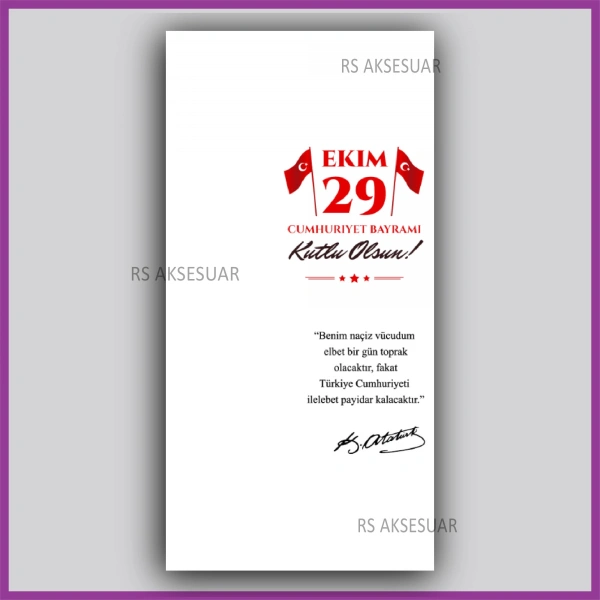 29 Ekim Cumhuriyet Bayramı Hediyelik İsim Kartı