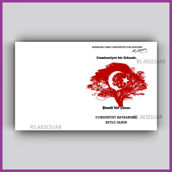 29 Ekim Cumhuriyet Bayramı Hediyelik İsim Kartı