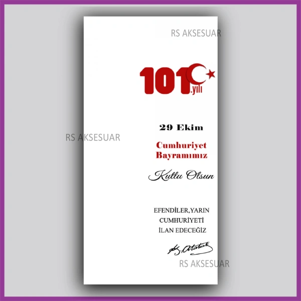 29 Ekim Cumhuriyet Bayramı Hediyelik İsim Kartı