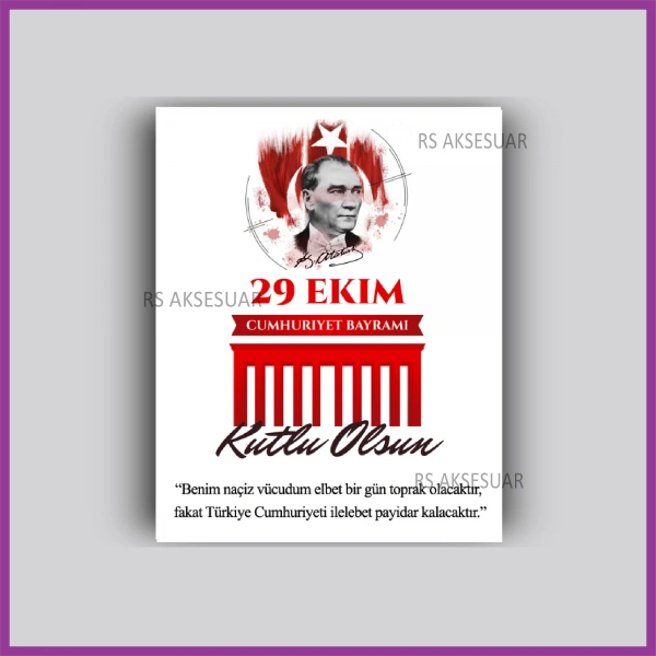 29 Ekim Cumhuriyet Bayramı Hediyelik İsim Kartı
