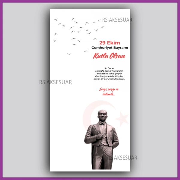 29 Ekim Cumhuriyet Bayramı Hediyelik İsim Kartı