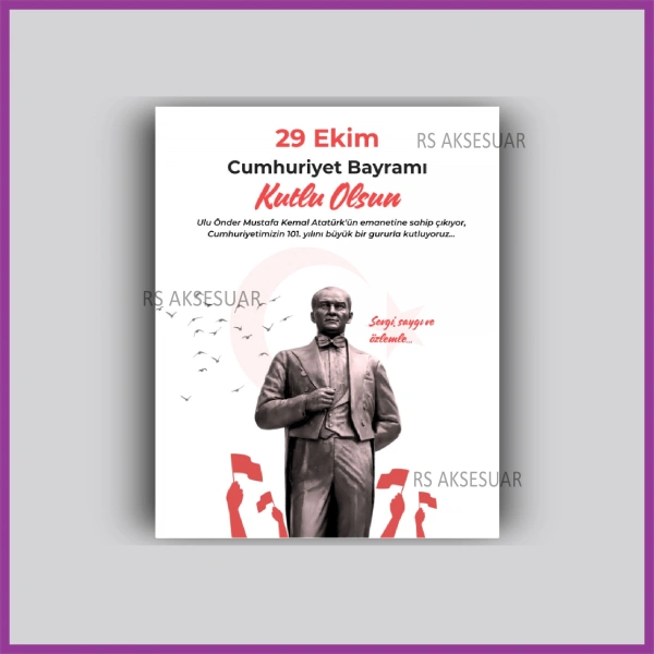 29 Ekim Cumhuriyet Bayramı Hediyelik İsim Kartı