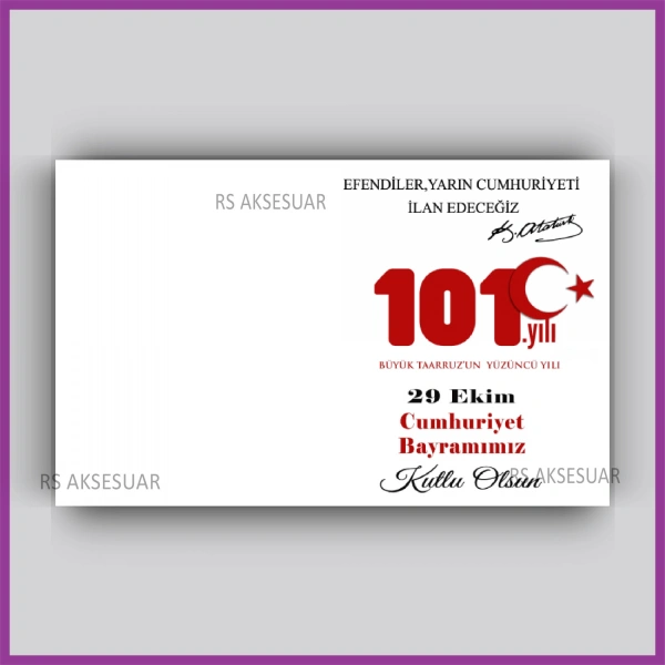 29 Ekim Cumhuriyet Bayramı Hediyelik İsim Kartı