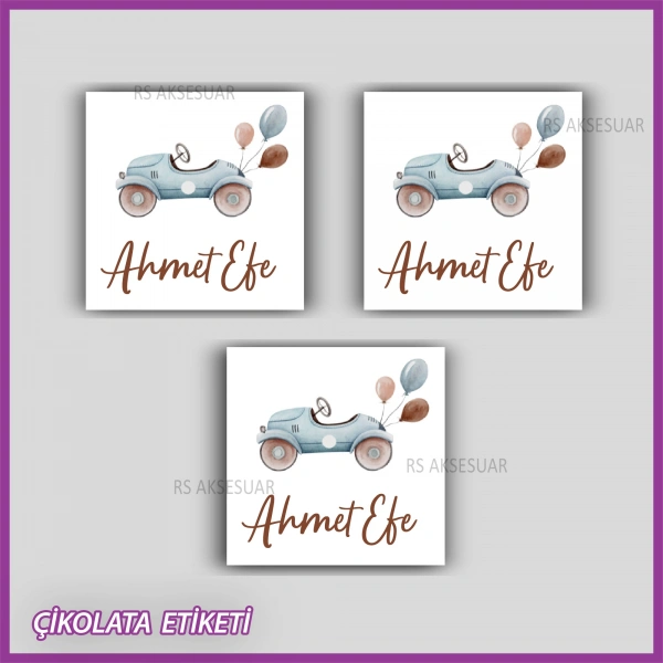 48 Adet - Bebek Çikolata İsim Etiketi - Sticker - CE147