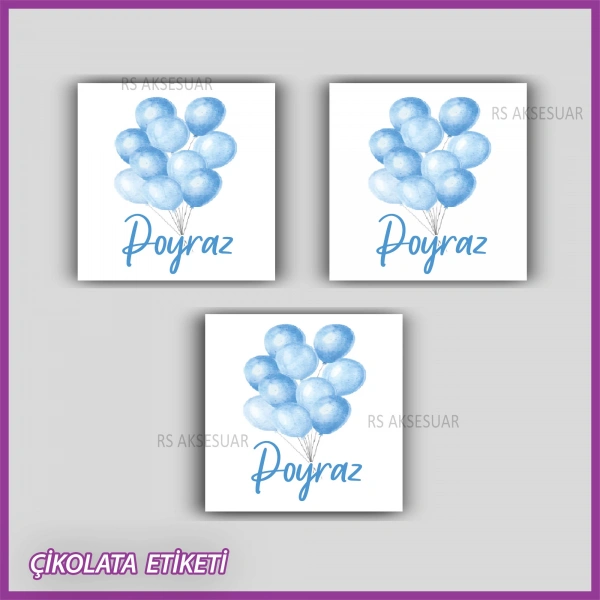 48 Adet - Bebek Çikolata İsim Etiketi - Sticker - CE149