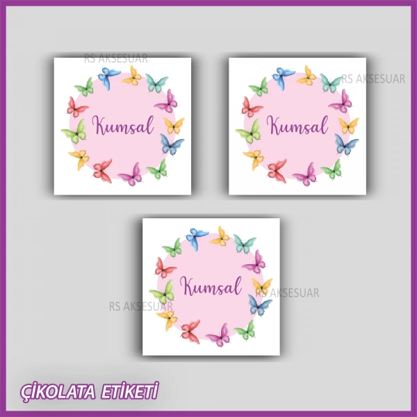 48 Adet - Bebek Çikolata İsim Etiketi - Sticker - CE161