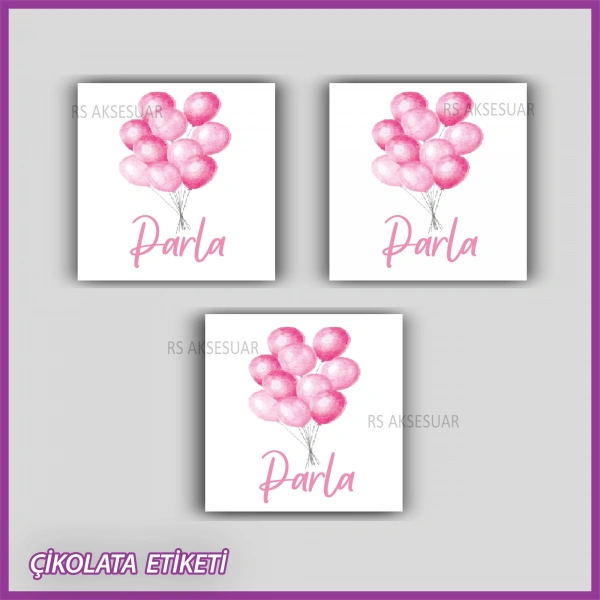 48 Adet - Bebek Çikolata İsim Etiketi - Sticker - CE167