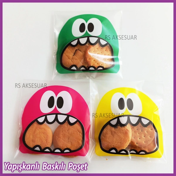 45 adet Baskılı yapışkanlı jelatin poşet - 10x15 cm (Gıdaya uygundur)