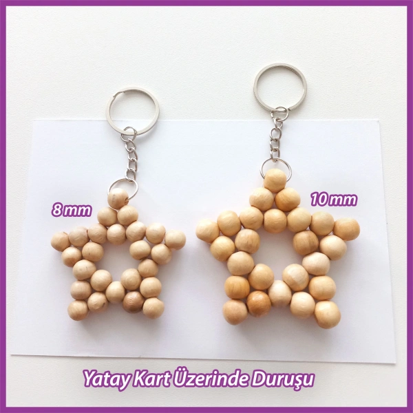 100gr 10mm Ahşap Boncuk- BEBE MAVİ - Yıldız anahtarlık yapımı için...