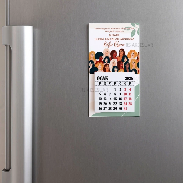 Magnetli Mini Takvim - 8 Mart Kadınlar Günü Hediyelik - KH6300