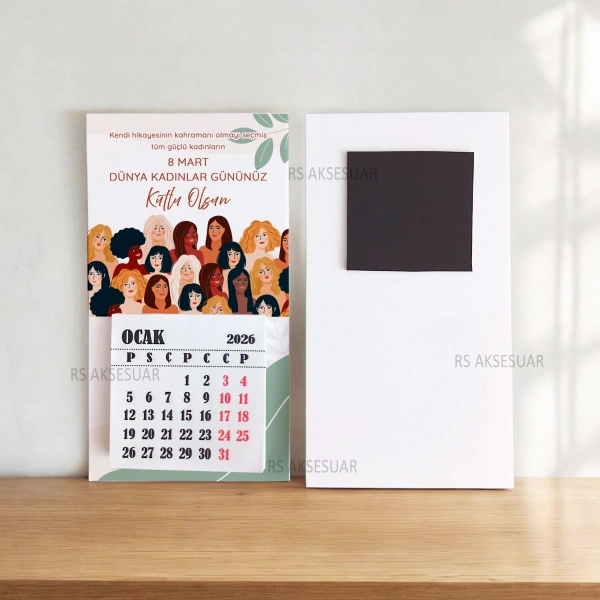 Magnetli Mini Takvim - 8 Mart Kadınlar Günü Hediyelik - KH6300