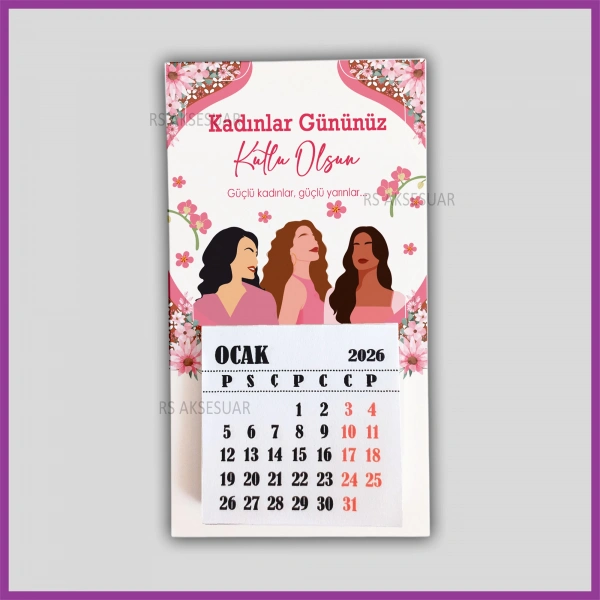 Magnetli Mini Takvim - 8 Mart Kadınlar Günü Hediyelik - KH605