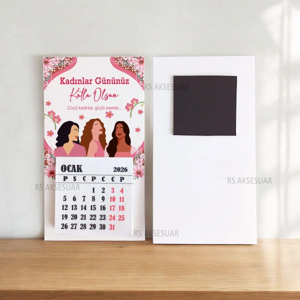 Magnetli Mini Takvim - 8 Mart Kadınlar Günü Hediyelik - KH605