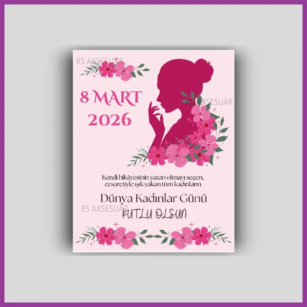 8 Mart Kadınlar Günü Hediyelik Küpe ve Bileklik Kartı - KH6308