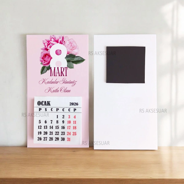 Magnetli Mini Takvim - 8 Mart Kadınlar Günü Hediyelik - KH611