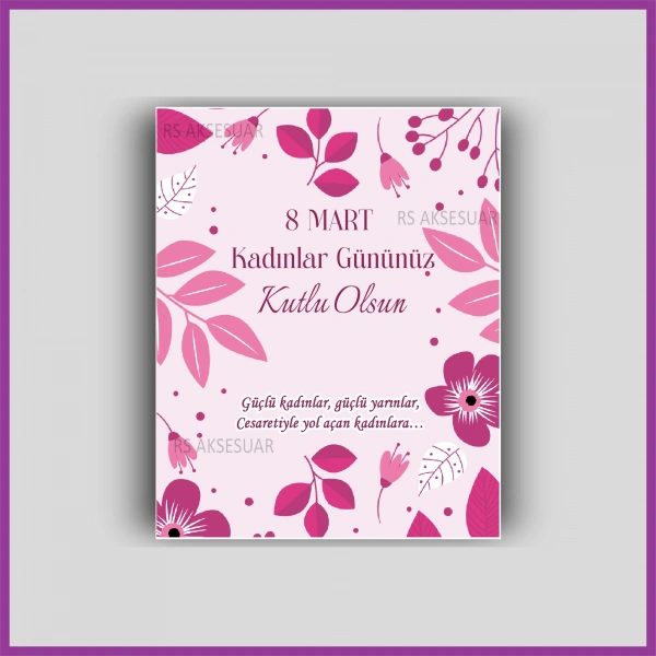 8 Mart Kadınlar Günü Hediyelik Küpe ve Bileklik Kartı - KH6312