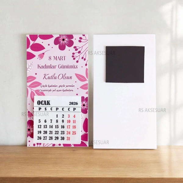 Magnetli Mini Takvim - 8 Mart Kadınlar Günü Hediyelik - KH613