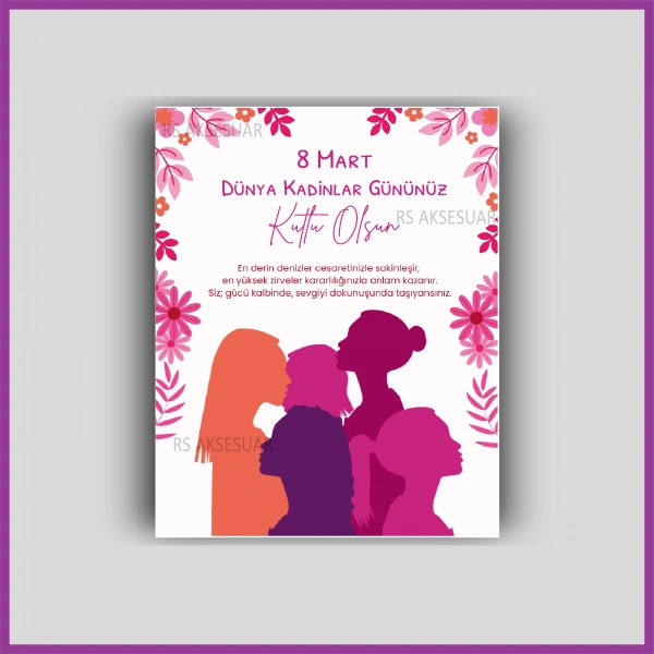 8 Mart Kadınlar Günü Hediyelik Küpe ve Bileklik Kartı - KH6314