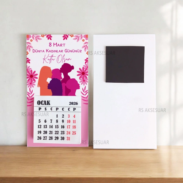 Magnetli Mini Takvim - 8 Mart Kadınlar Günü Hediyelik - KH615