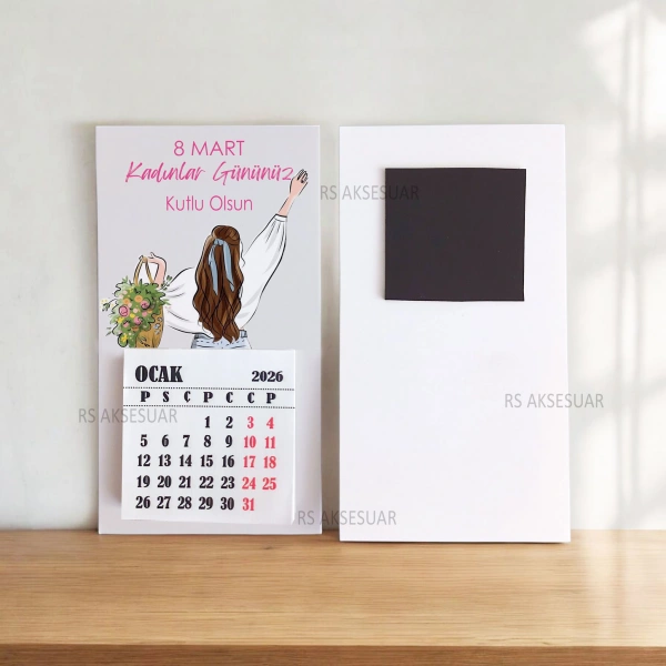 Magnetli Mini Takvim - 8 Mart Kadınlar Günü Hediyelik - KH617