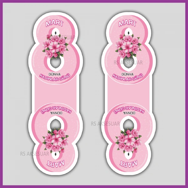 Hediyelik Toka ve Takı Kartı - 8 Mart Kadınlar Günü Hediyelik - KH6324