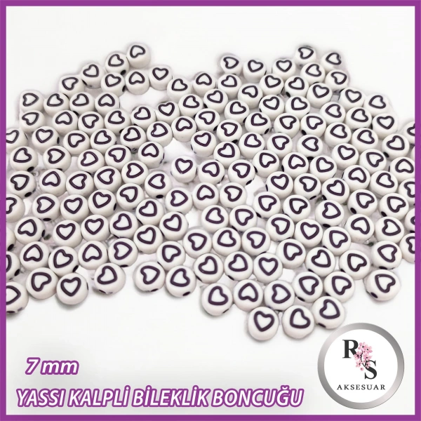7mm Kalpli Yassı Boncuk -Bileklik boncuğu - 100 gram