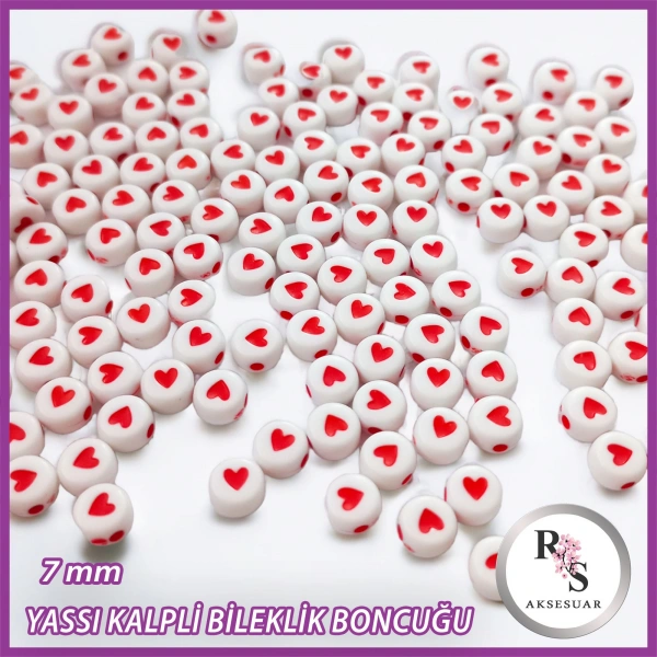 7mm Kalpli Yassı Boncuk -Bileklik boncuğu - 100 gram