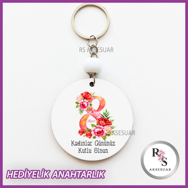 8 Mart Kadınlar Günü Hediyelik Anahtarlık -KH16