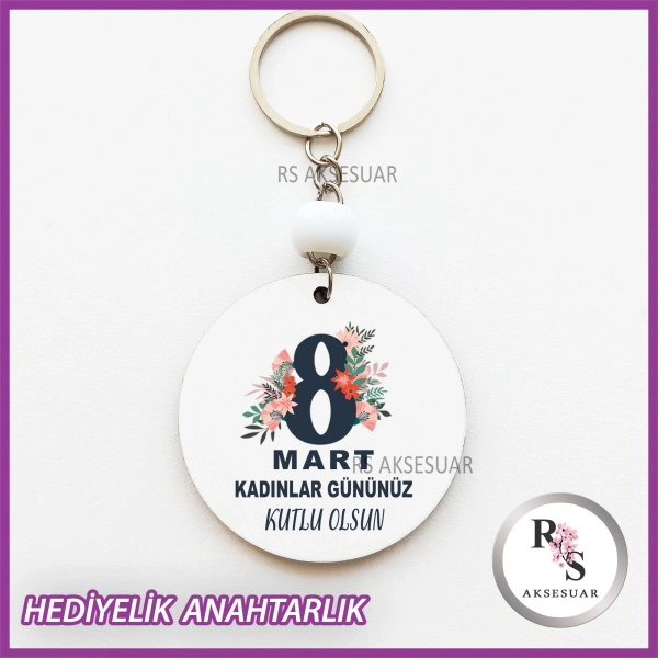 8 Mart Kadınlar Günü Hediyelik Anahtarlık -KH23