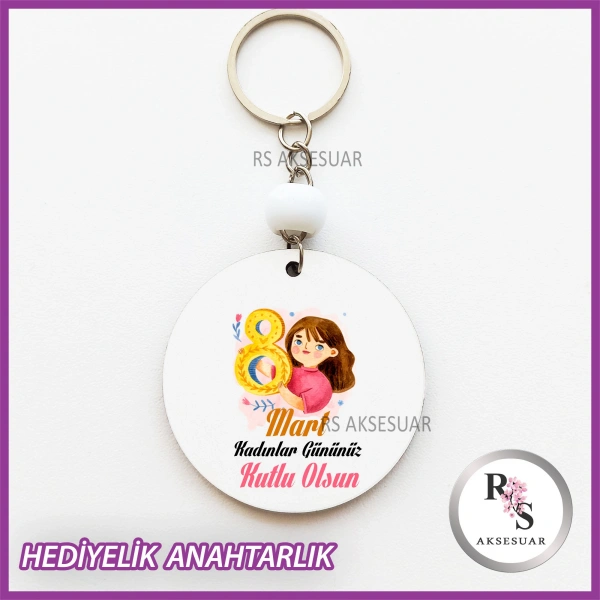 8 Mart Kadınlar Günü Hediyelik Anahtarlık -KH27