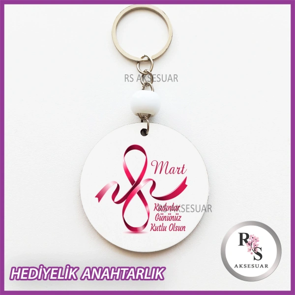 8 Mart Kadınlar Günü Hediyelik Anahtarlık -KH35