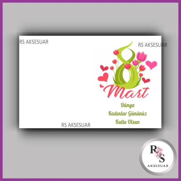 8 Mart Kadınlar Günü Hediyelik İsim Kartı - KH01