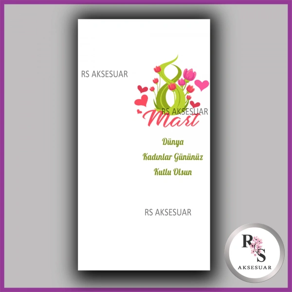 8 Mart Kadınlar Günü Hediyelik İsim Kartı - KH02