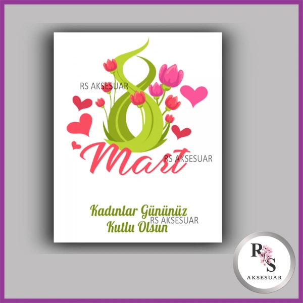 8 Mart Kadınlar Günü Hediyelik İsim Kartı - KH03