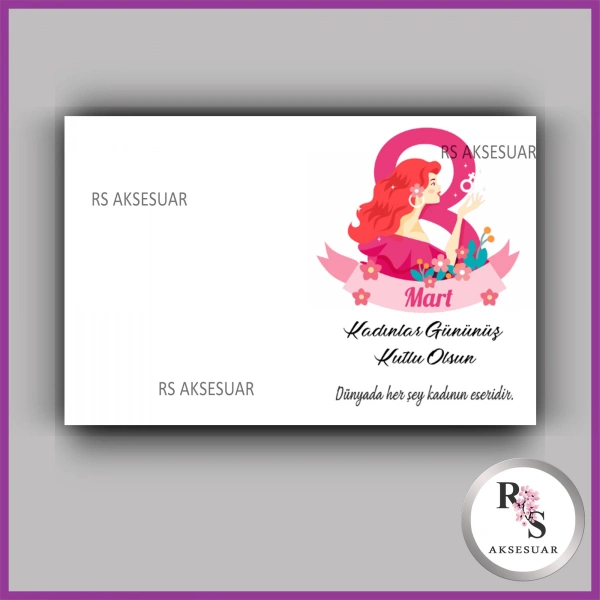 8 Mart Kadınlar Günü Hediyelik İsim Kartı - KH05