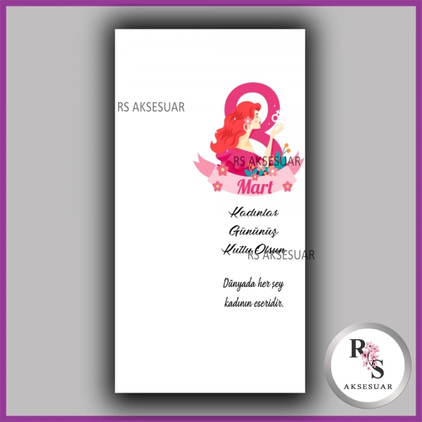 8 Mart Kadınlar Günü Hediyelik İsim Kartı - KH06