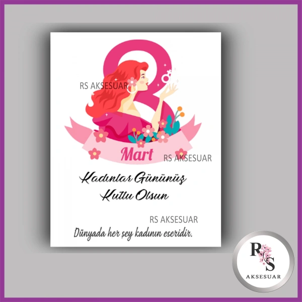 8 Mart Kadınlar Günü Hediyelik İsim Kartı - KH07