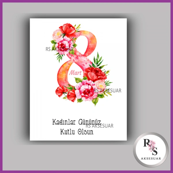 8 Mart Kadınlar Günü Hediyelik İsim Kartı - KH15