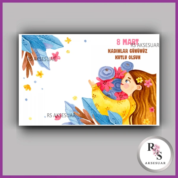 8 Mart Kadınlar Günü Hediyelik İsim Kartı - KH17