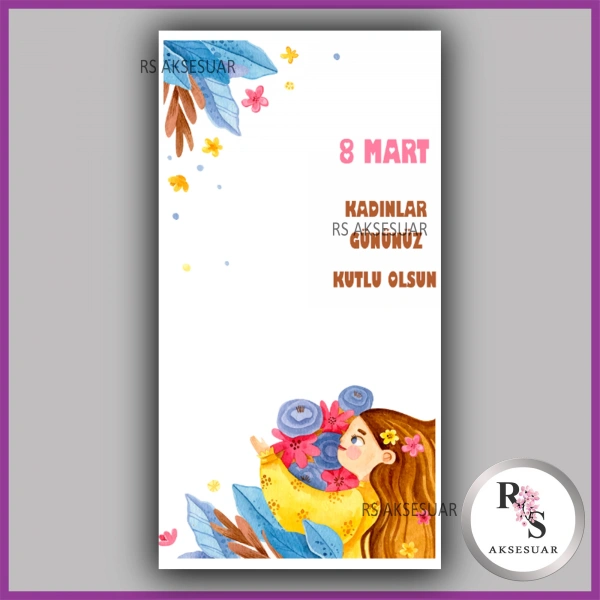 8 Mart Kadınlar Günü Hediyelik İsim Kartı - KH18
