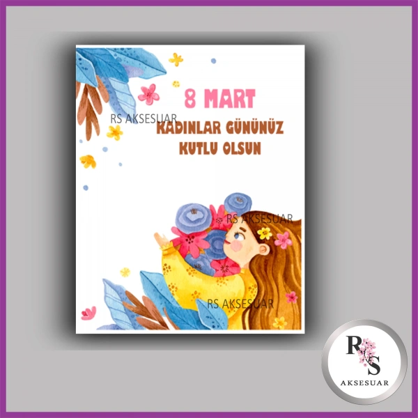 8 Mart Kadınlar Günü Hediyelik İsim Kartı - KH19