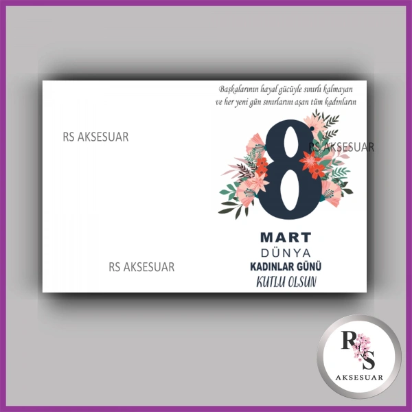 8 Mart Kadınlar Günü Hediyelik İsim Kartı - KH20