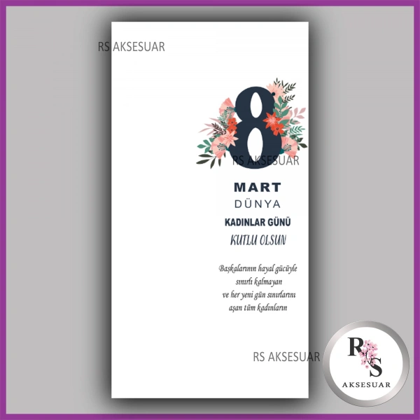 8 Mart Kadınlar Günü Hediyelik İsim Kartı - KH21